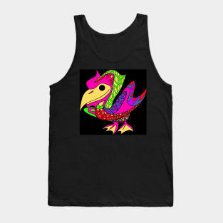 pelican bird in ecopop mandala floral art Tank Top